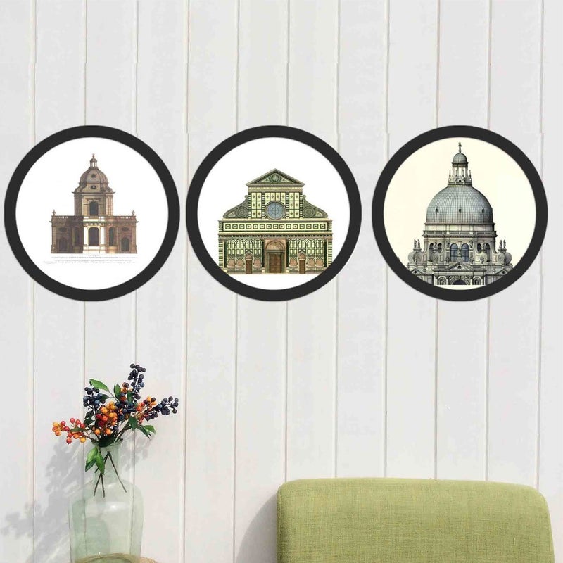 Levoberg Round Photo Frame Wooden Wall Mounted Stylish Picture Frame Home Decor Black 8 inch - Image 5